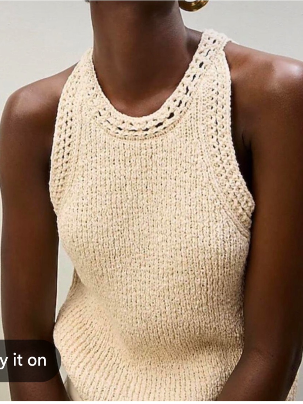 J. Crew Cream High-Neck Tank Sweater